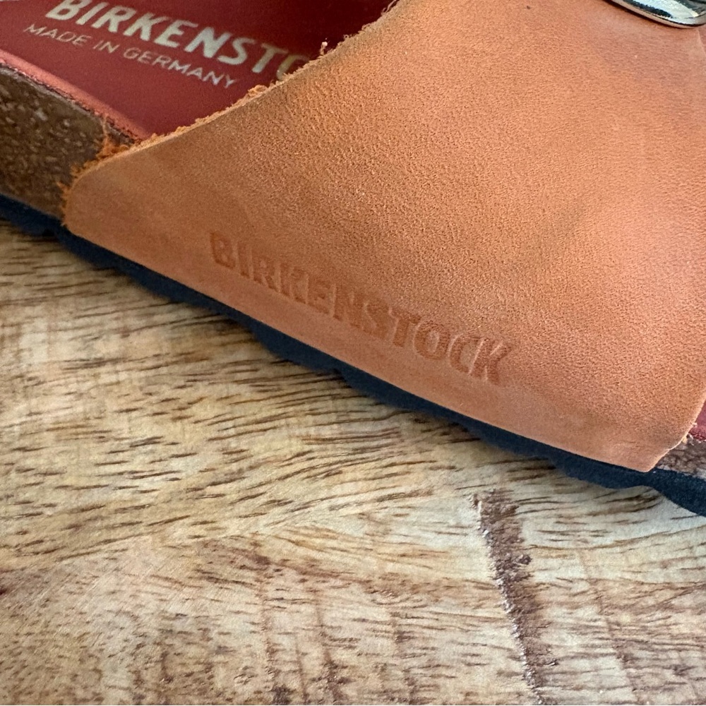 Birkenstock Madrid Big Buckle Slide Sandal Size 37 Burnt Orange GUC - Picture 7 of 8